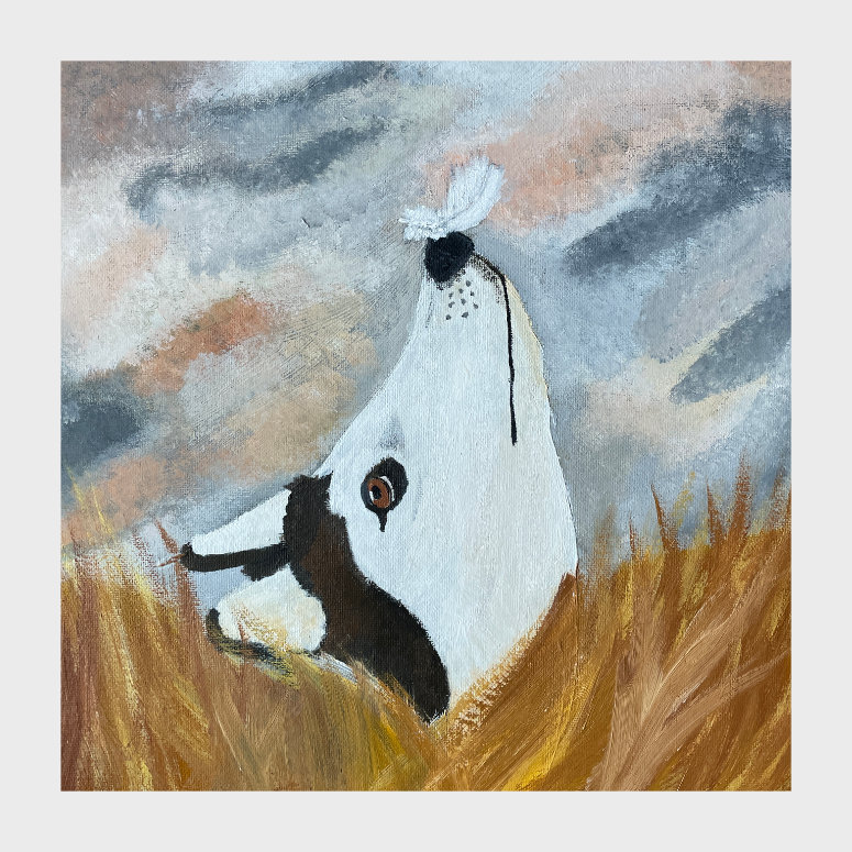 Dog And Feather Dog And Feather